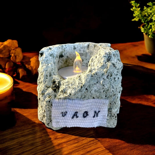 Japanese Oya Stone LED Candle: Natural Zen Decor
